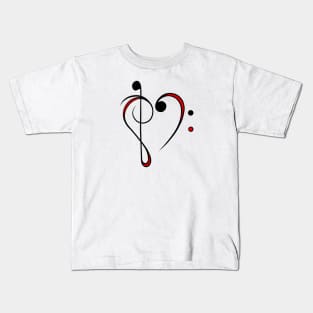 Valentines Day Music Love Heart Kids T-Shirt